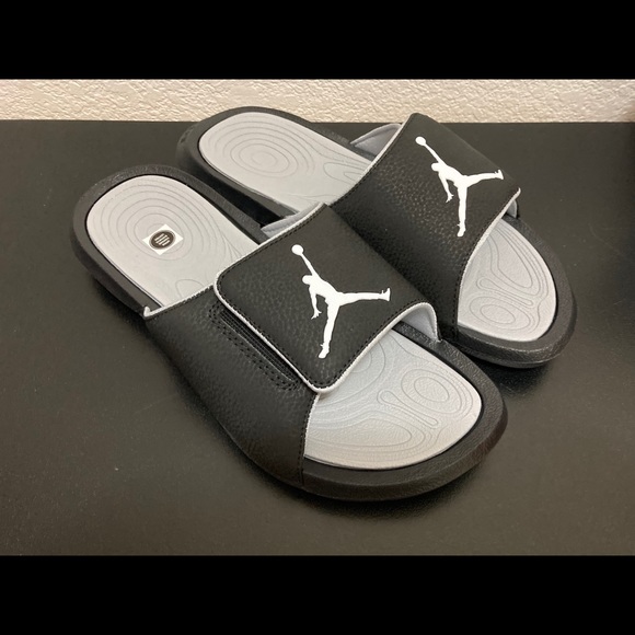 🎄New Mens Nike AIR JORDAN HYDRO 6 SIX SLIDES 7 8 9 10 11 12 881473 011 BLACK - Picture 11 of 12